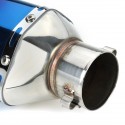 51mm Double Outlet Motorcycle Rear Exhaust Tail Pipe Blue Universal Motorbike 370mm Stainless Steel