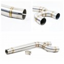 51mm Exhaust Muffler Mid Connect Pipe Double Hole Slip On Under Seat For Yamaha FZ6N FZ6S FZ6 Motorcycle