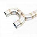 51mm Exhaust Muffler Mid Connect Pipe Double Hole Slip On Under Seat For Yamaha FZ6N FZ6S FZ6 Motorcycle