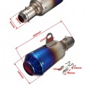 51mm Motorcycle Street Bike GP Exhaust Muffler Pipe Stainless Steel Silver OR Grilled Blue Mesh