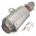 51mm Motorcycle Street Bike GP Exhaust Muffler Pipe Stainless Steel Silver OR Grilled Blue Mesh