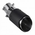 63mm Adjustable Angle Car Exhaust Muffler Pipe Tip Cover 100% Carbon Fiber Matte Black