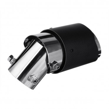 63mm Adjustable Angle Car Exhaust Muffler Pipe Tip Cover 100% Carbon Fiber Matte Black