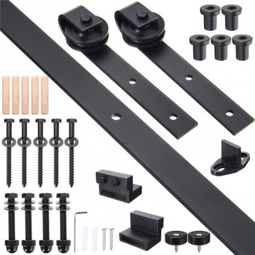 Sliding Barn Single Wood Door Hardware Roller Track Kit Antique Style