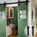 Sliding Barn Single Wood Door Hardware Roller Track Kit Antique Style