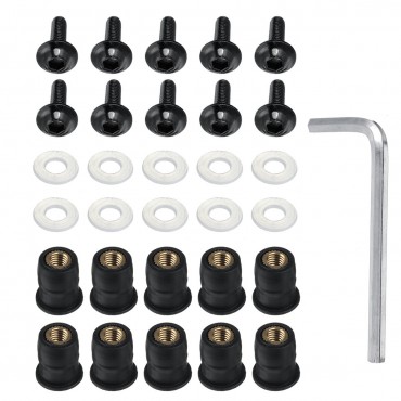 M5 Motorcycle Screws Set Fairing Bumpers Aluminium Push Pin Bumper Fasteners Clips Rivets Kit