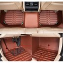 3Pcs Leather Full-Encased Car Floor Mat Front Rear Liner Waterproof for Cadillac CTS 4-Door 2008-2013