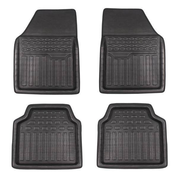 4Pcs/Set Car Floor Mat Universal Artificial Leather Square Vertical Bar