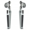 1inch 1-1/4inch Universal Motorcycle Chrome Clamp On Foot Pegs For Haley/Honda