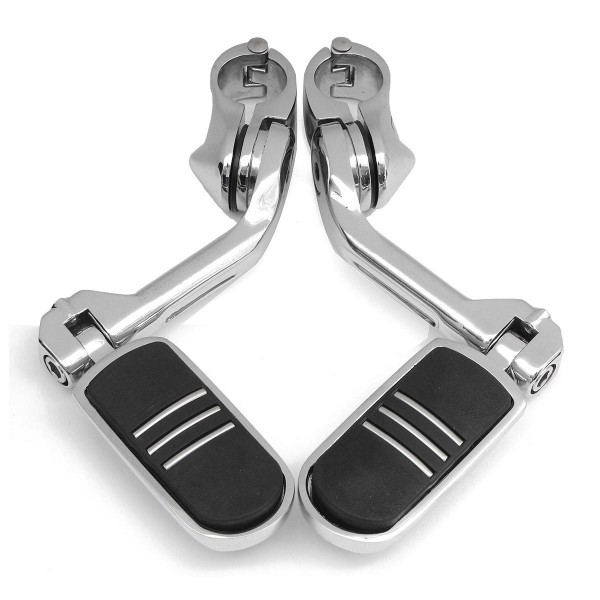 32mm 1.25Inch Adjustable Chrome Rear Foot Pegs Pedals For Harley Davidson