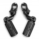 Black 1.25inch 3.2cm Adjustable Foot Pegs Pedals Rear Short Type For Harley