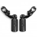 Black 1.25inch 3.2cm Adjustable Foot Pegs Pedals Rear Short Type For Harley