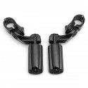 Black 1.25inch 3.2cm Adjustable Foot Pegs Pedals Rear Short Type For Harley