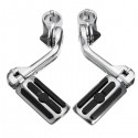 Pair 1.25inch 3.2cm Adjustable Foot Pegs Pedals Long Mount For Harley Davidson