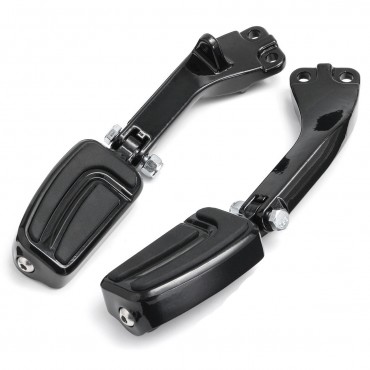 Pair Passenger Sport Foot Pegs Mounting Brackets Black Aluminum For Harley