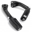 Pair Passenger Sport Foot Pegs Mounting Brackets Black Aluminum For Harley