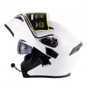 DOT 955 Motorcycle bluetooth Full Face Helmet Eye Style Flip Up Double Visors Helmets With BT Headset Earphone