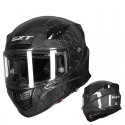 GXT 12K Carbon Fiber Double Lens Snake Pattern Moto Motorcycle Full Face Helmet Antifogging Ventilation Men And Women Four Seasons DOT Certification 602