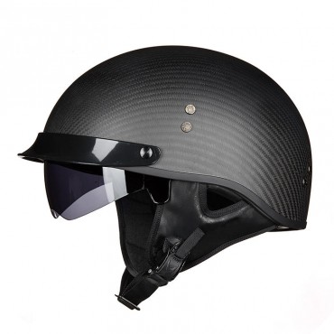 GXT 510 DOT Motorcycle Half Face Helmet Carbon Fiber Open Face Vintage Moto Chopper Scooter Racing Motorbike Helmets