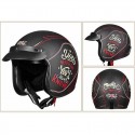 GXT A303 ECE Motorcycle 3/4 Face Color Carbon fiber Retro Helmet Motorbike Scooter Crash Visor