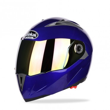 JK105 Motorcycle Helmet Flip Up Unveiled Headpiece With Double Plating Lens Electric Bike Men Anti-Fog All Seasons Helmets