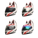 Motorcycle Full Face Helmet Women Cat Ear Women Personality 5 Colors