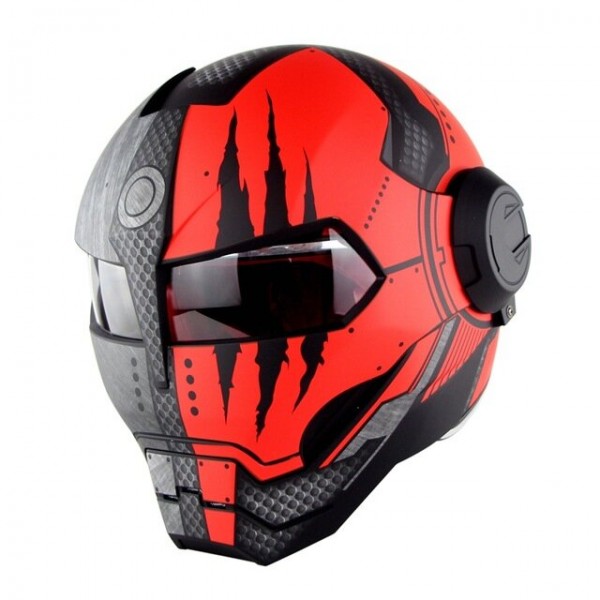 Iron Man Helmet Flip Up Motorcycle Helmet Robot Style Motor Bike Casco Monster Casque DOT Approval