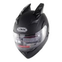 Motorcycle Full Face Helmet Dual Lens Anti-UV Anti-Scratch With Horn