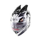 Motorcycle Full Face Helmet Dual Lens Anti-UV Anti-Scratch With Horn