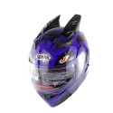 Motorcycle Full Face Helmet Dual Lens Anti-UV Anti-Scratch With Horn