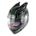 Motorcycle Full Face Helmet Dual Lens Anti-UV Anti-Scratch With Horn