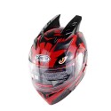 Motorcycle Full Face Helmet Dual Lens Anti-UV Anti-Scratch With Horn