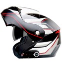 Waterproof Motorcycle Full Face Helmet With bluetooth Music FM Double Visors Removable