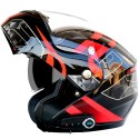 Waterproof Motorcycle Full Face Helmet With bluetooth Music FM Double Visors Removable