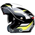 Waterproof Motorcycle Full Face Helmet With bluetooth Music FM Double Visors Removable