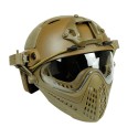 Tactical Helmet with Protective Mask Motorcycle Hunting Riding Outdoor CS Army