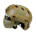 Tactical Helmet with Protective Mask Motorcycle Hunting Riding Outdoor CS Army