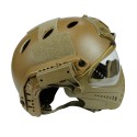 Tactical Helmet with Protective Mask Motorcycle Hunting Riding Outdoor CS Army