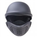Zombies Racing DOT Rogue Half Helmet Motorcycle Retro Locomotive Detachable Mask Matte Black