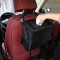 Waterproof Car Trash Cans with Lid Bin Waste Basket Storage Garbage Bag Organizer