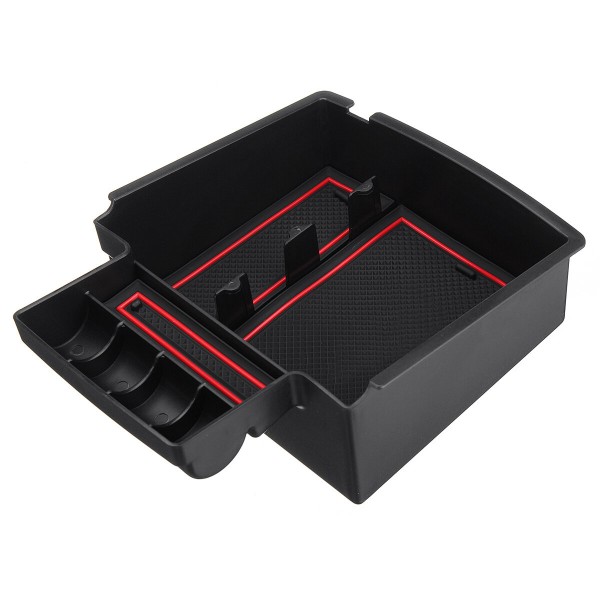 ABS Car Armrest Organizer Center Console Storage Box with Non-slip Pads for Audi Q5 2009-2017