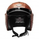 3/4 Face Mask PU Leather Motorcycle Helmet M/ L/ XL Visor Alligator skin Pattern