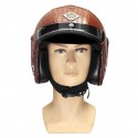 3/4 Face Mask PU Leather Motorcycle Helmet M/ L/ XL Visor Alligator skin Pattern