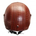 3/4 Face Mask PU Leather Motorcycle Helmet M/ L/ XL Visor Alligator skin Pattern