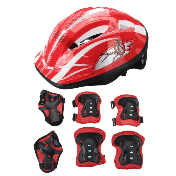 7PCS/Set Kids Boy Girl Safety Helmet Knee Elbow Pads For Cycling Skate Bike Riding