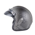 Retro Chopper Motocross Motorcycle PU Leather Half Face Helmet