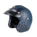 Retro Chopper Motocross Motorcycle PU Leather Half Face Helmet