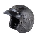 Retro Chopper Motocross Motorcycle PU Leather Half Face Helmet