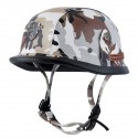 Retro Cruiser Half Face Helmet Motorcycle Riding Leather Camouflage/Black