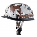 Retro Cruiser Half Face Helmet Motorcycle Riding Leather Camouflage/Black